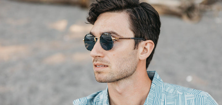 Blue Coral*Walnut*Blue + Blue Coral*Walnut*Blue Polarized | Shwood Hawthorne Acetate Sunglasses Blue Coral