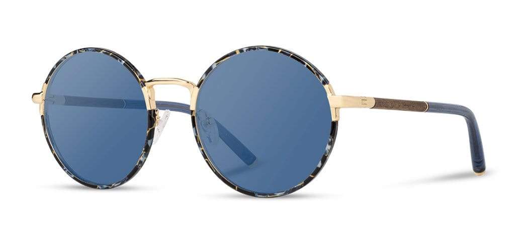 Blue Coral*Walnut*Blue + Blue Coral*Walnut*Blue Polarized | Shwood Hawthorne Acetate Sunglasses Blue Coral