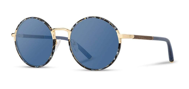 Blue Coral*Walnut*Blue + Blue Coral*Walnut*Blue Polarized | Shwood Hawthorne Acetate Sunglasses Blue Coral