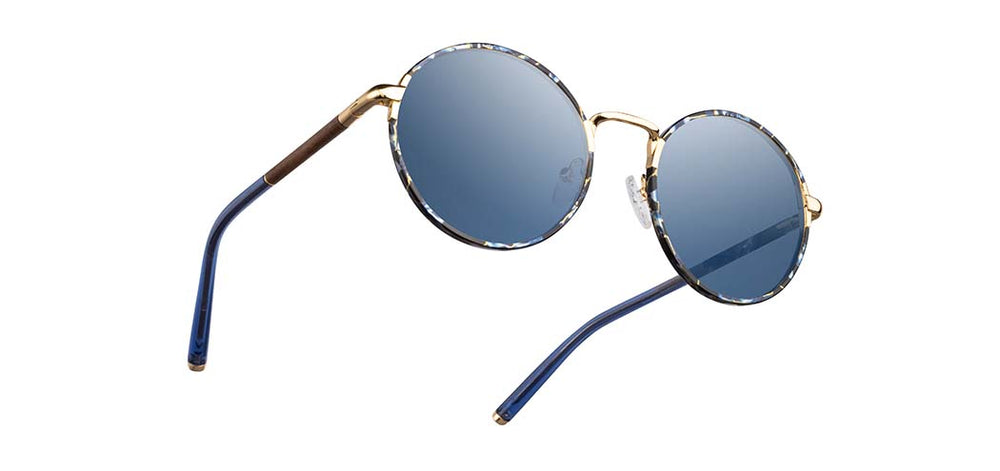 Blue Coral*Walnut*Blue + Blue Coral*Walnut*Blue Polarized | Shwood Hawthorne Acetate Sunglasses Blue Coral
