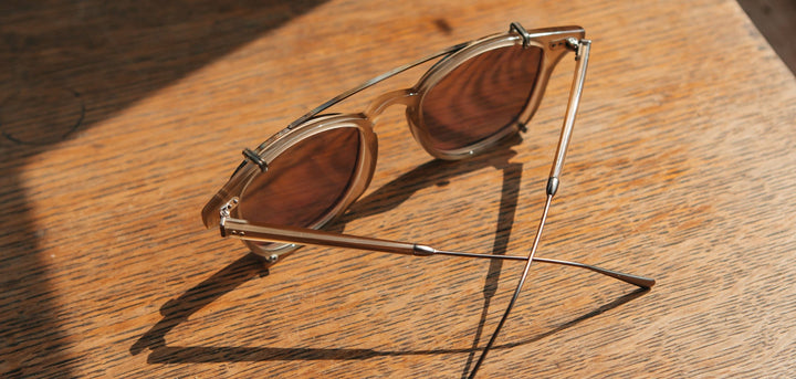 Ivory and Brazed Steel*G15 Polarized | Shwood Kennedy Iron and Resin Glasses