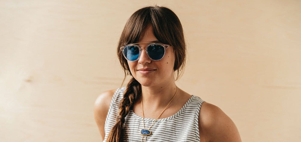 Crystal*Ebony*Blue + Crystal*Ebony*Blue Polarized | Shwood Kinsrow Acetate Sunglasses Crystal