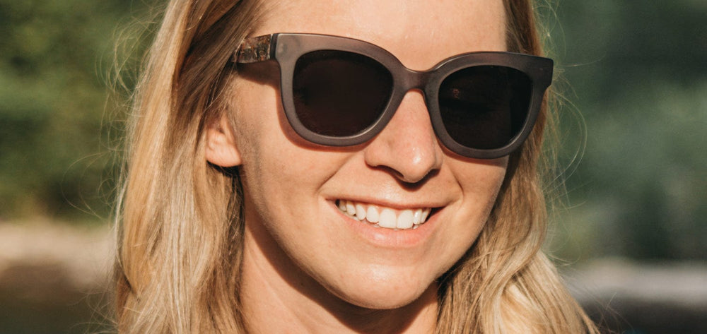 Matte Smoke*Rose Flower*Grey + Matte Smoke*Rose Flower*Grey Polarized | Shwood Lorane Acetate Sunglasses Matte Smoke