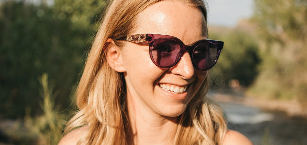 Violet*Rose Flower*Violet + Violet*Rose Flower*Violet Polarized | Shwood Lorane Acetate Sunglasses Violet