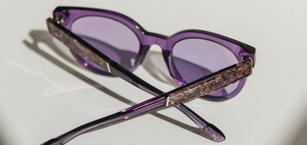 Violet*Rose Flower*Violet + Violet*Rose Flower*Violet Polarized | Shwood Lorane Acetate Sunglasses Violet