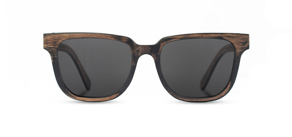 Distressed Dark Walnut*Grey + Distressed Dark Walnut*Grey Polarized | Shwood Prescott Wood Sunglasses Distressed Dark Walnut