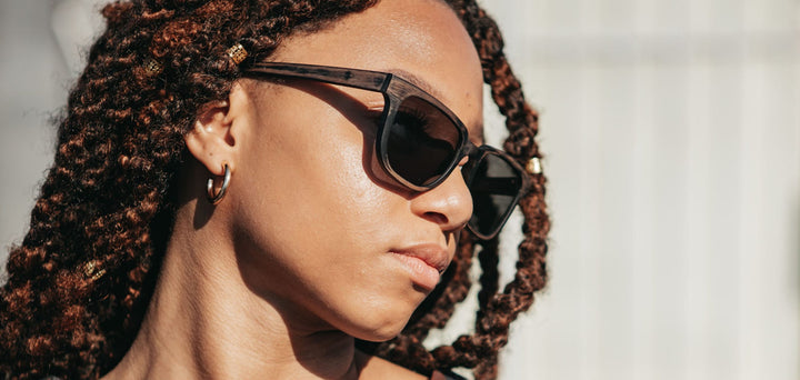 Distressed Dark Walnut*Grey + Distressed Dark Walnut*Grey Polarized | Shwood Prescott Wood Sunglasses Distressed Dark Walnut