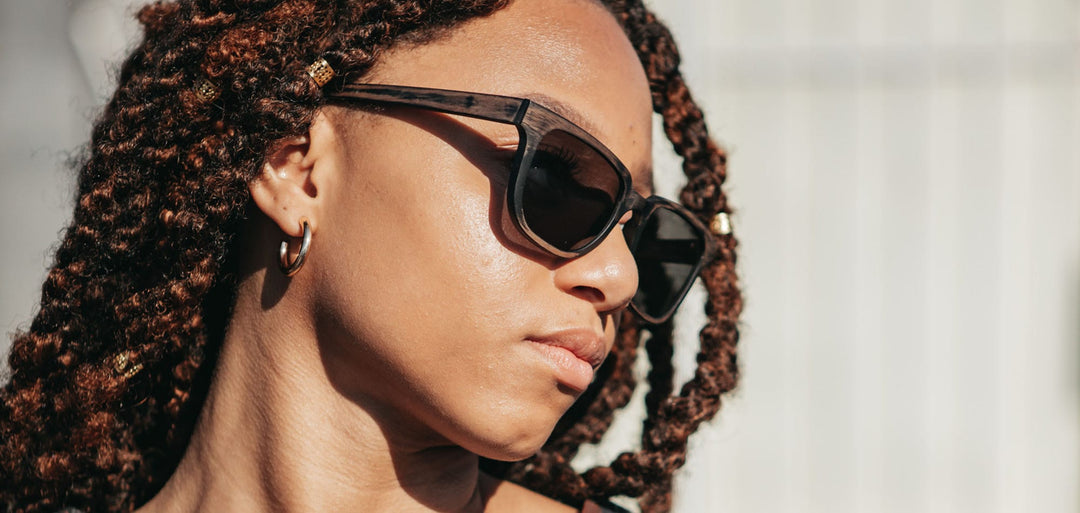 Distressed Dark Walnut*Grey + Distressed Dark Walnut*Grey Polarized | Shwood Prescott Wood Sunglasses Distressed Dark Walnut