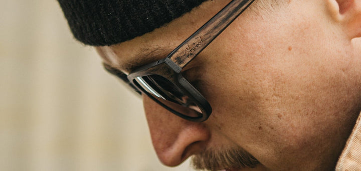 Distressed Dark Walnut*Grey + Distressed Dark Walnut*Grey Polarized | Shwood Prescott Wood Sunglasses Distressed Dark Walnut