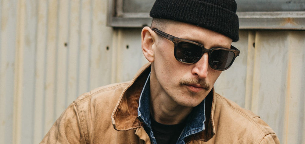 Distressed Dark Walnut*Grey + Distressed Dark Walnut*Grey Polarized | Shwood Prescott Wood Sunglasses Distressed Dark Walnut