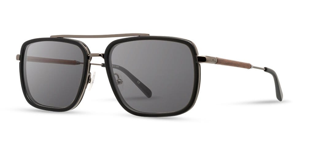 Matte Black*Walnut*Grey + Matte Black*Walnut*Grey Polarized | Shwood Grant Acetate Sunglasses Matte Black