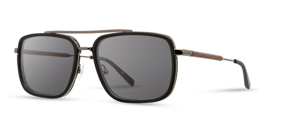 Matte Black*Walnut*Grey + Matte Black*Walnut*Grey Polarized | Shwood Grant Acetate Sunglasses Matte Black